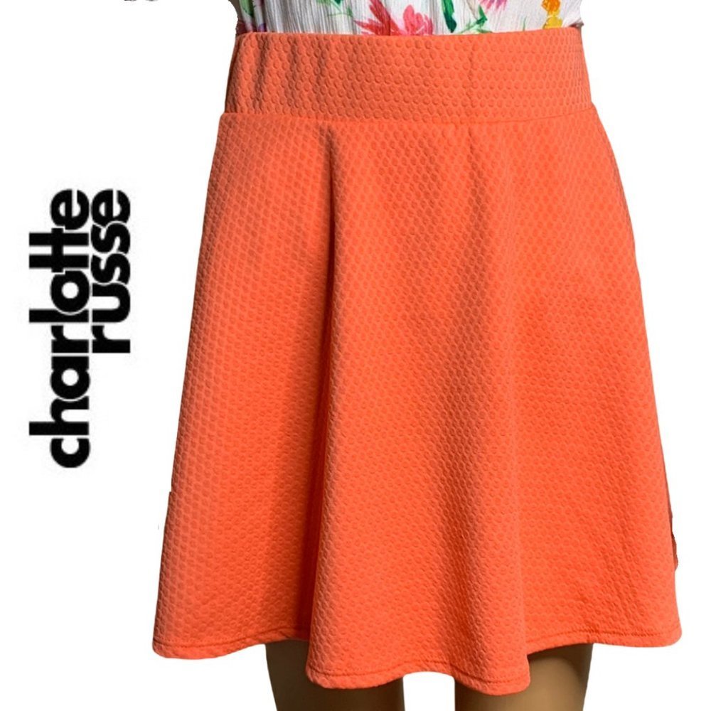 Charlotte Russe Skater Skirt Coral Mini NWT
